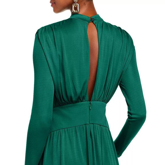 Farm Rio Women's Maxi Dress Emerald Green Size Small High Neck - Picture 2 of 8